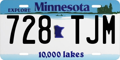 MN license plate 728TJM