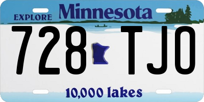 MN license plate 728TJO