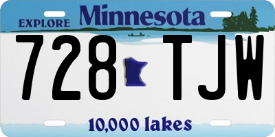 MN license plate 728TJW