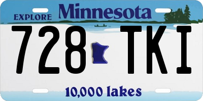 MN license plate 728TKI