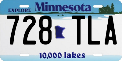 MN license plate 728TLA