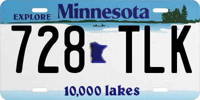 MN license plate 728TLK