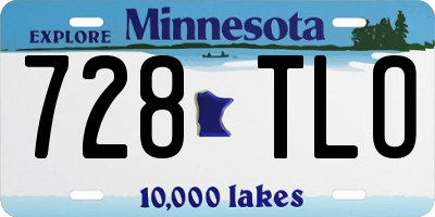 MN license plate 728TLO