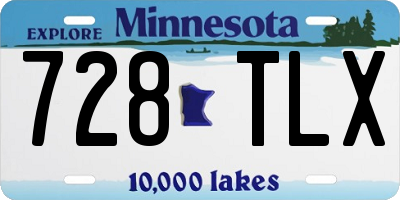 MN license plate 728TLX
