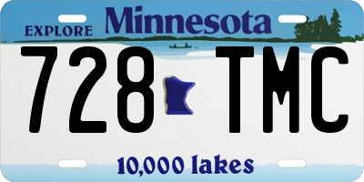 MN license plate 728TMC