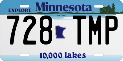 MN license plate 728TMP