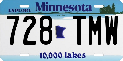 MN license plate 728TMW