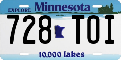 MN license plate 728TOI