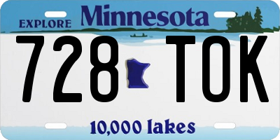 MN license plate 728TOK