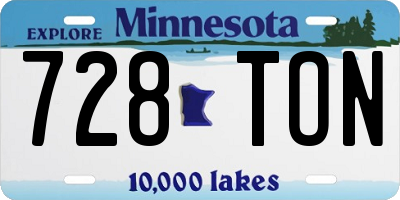 MN license plate 728TON