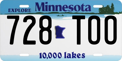 MN license plate 728TOO