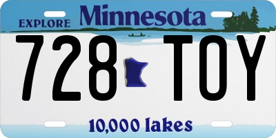 MN license plate 728TOY