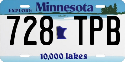 MN license plate 728TPB