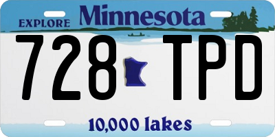 MN license plate 728TPD
