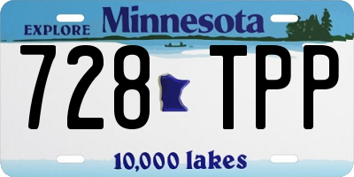 MN license plate 728TPP