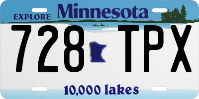 MN license plate 728TPX