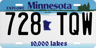 MN license plate 728TQW