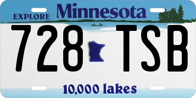 MN license plate 728TSB