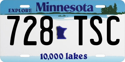 MN license plate 728TSC