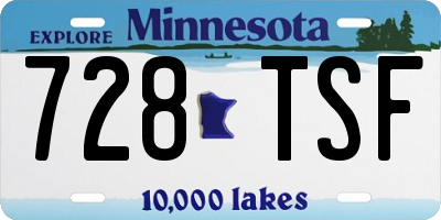 MN license plate 728TSF