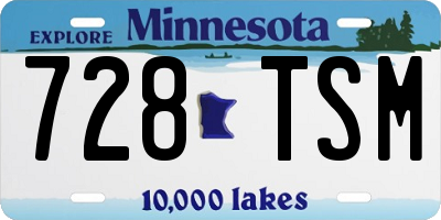 MN license plate 728TSM