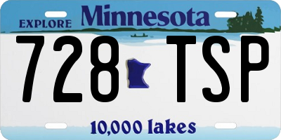 MN license plate 728TSP