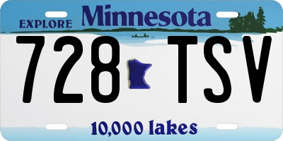 MN license plate 728TSV