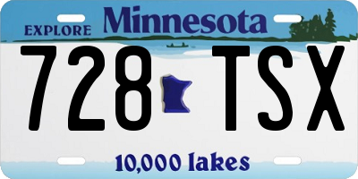 MN license plate 728TSX
