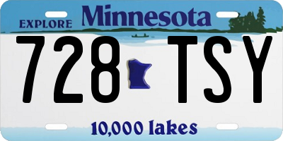MN license plate 728TSY