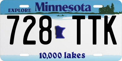 MN license plate 728TTK