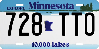 MN license plate 728TTO
