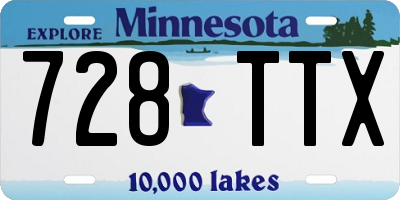 MN license plate 728TTX