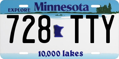 MN license plate 728TTY