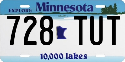 MN license plate 728TUT