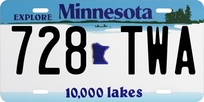 MN license plate 728TWA