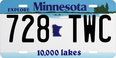 MN license plate 728TWC