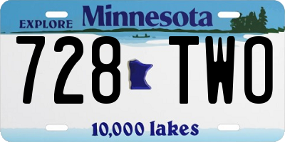 MN license plate 728TWO