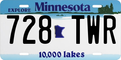 MN license plate 728TWR