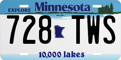 MN license plate 728TWS