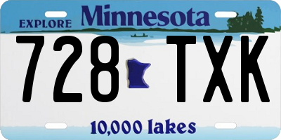 MN license plate 728TXK