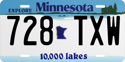MN license plate 728TXW