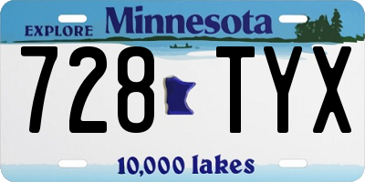MN license plate 728TYX