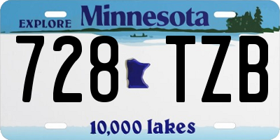 MN license plate 728TZB