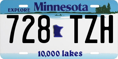 MN license plate 728TZH
