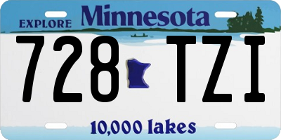 MN license plate 728TZI