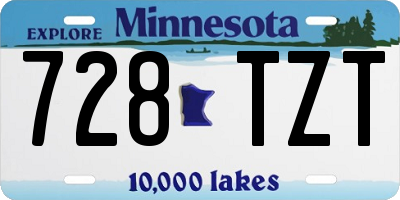 MN license plate 728TZT