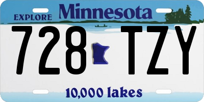MN license plate 728TZY