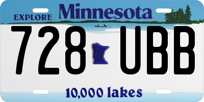 MN license plate 728UBB