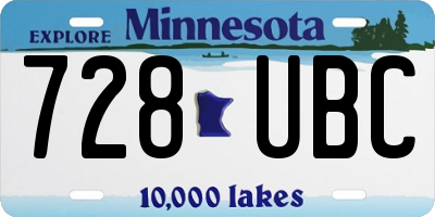 MN license plate 728UBC