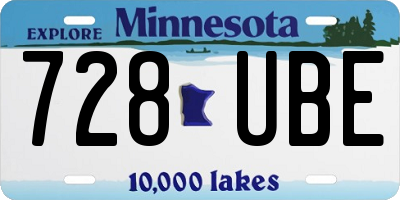 MN license plate 728UBE